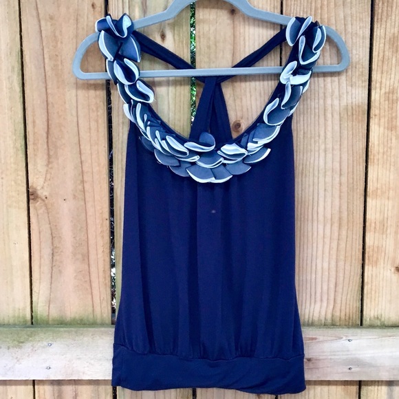 Charlotte Russe Ruffle Halter Blouse GUC - Picture 3 of 8